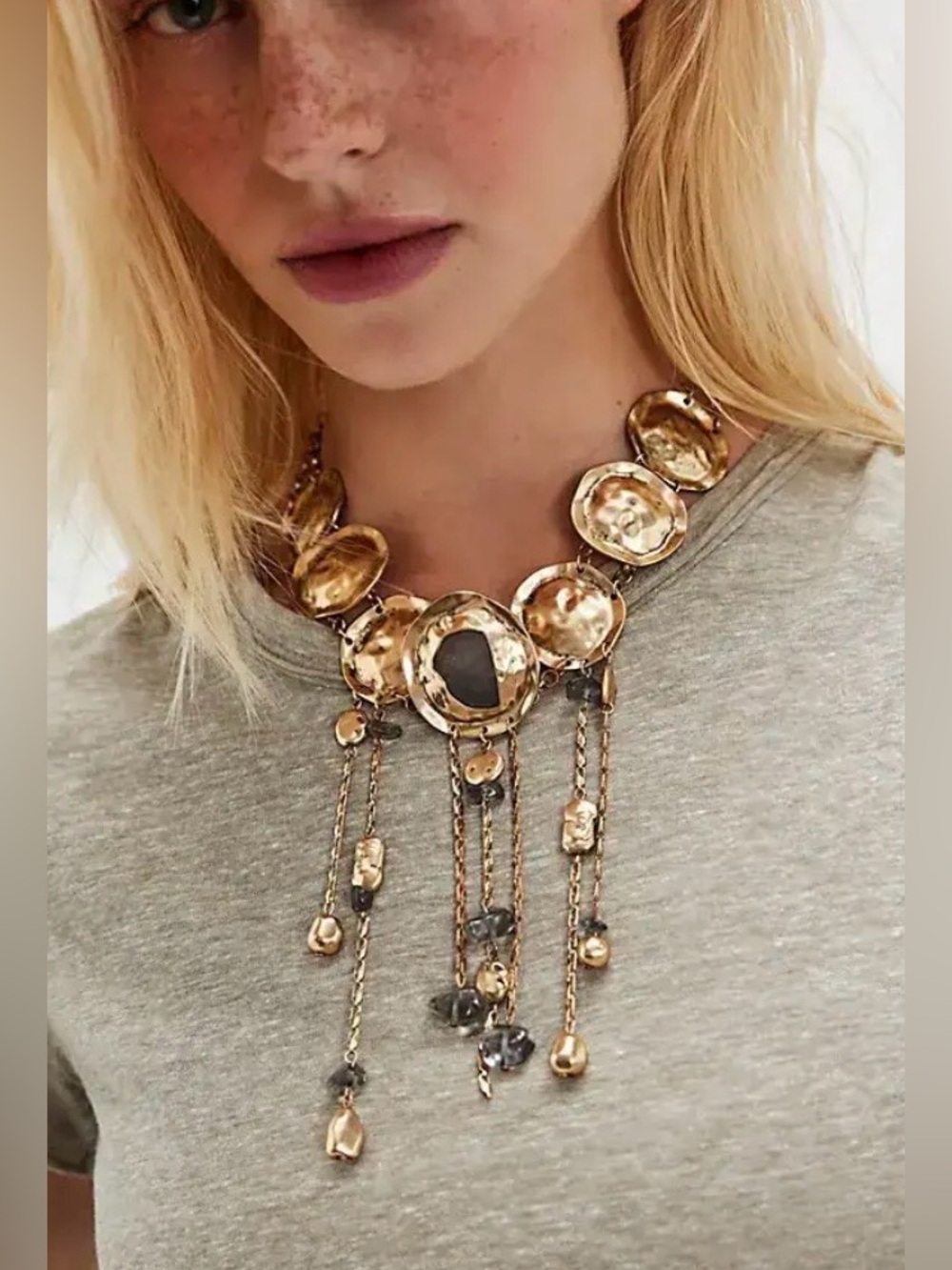 NWOT Free People Speak Up Statement Layer Necklace